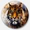 Designart - Tiger Collage with Rust Design' Disc Animal Circle Metal Wall Art